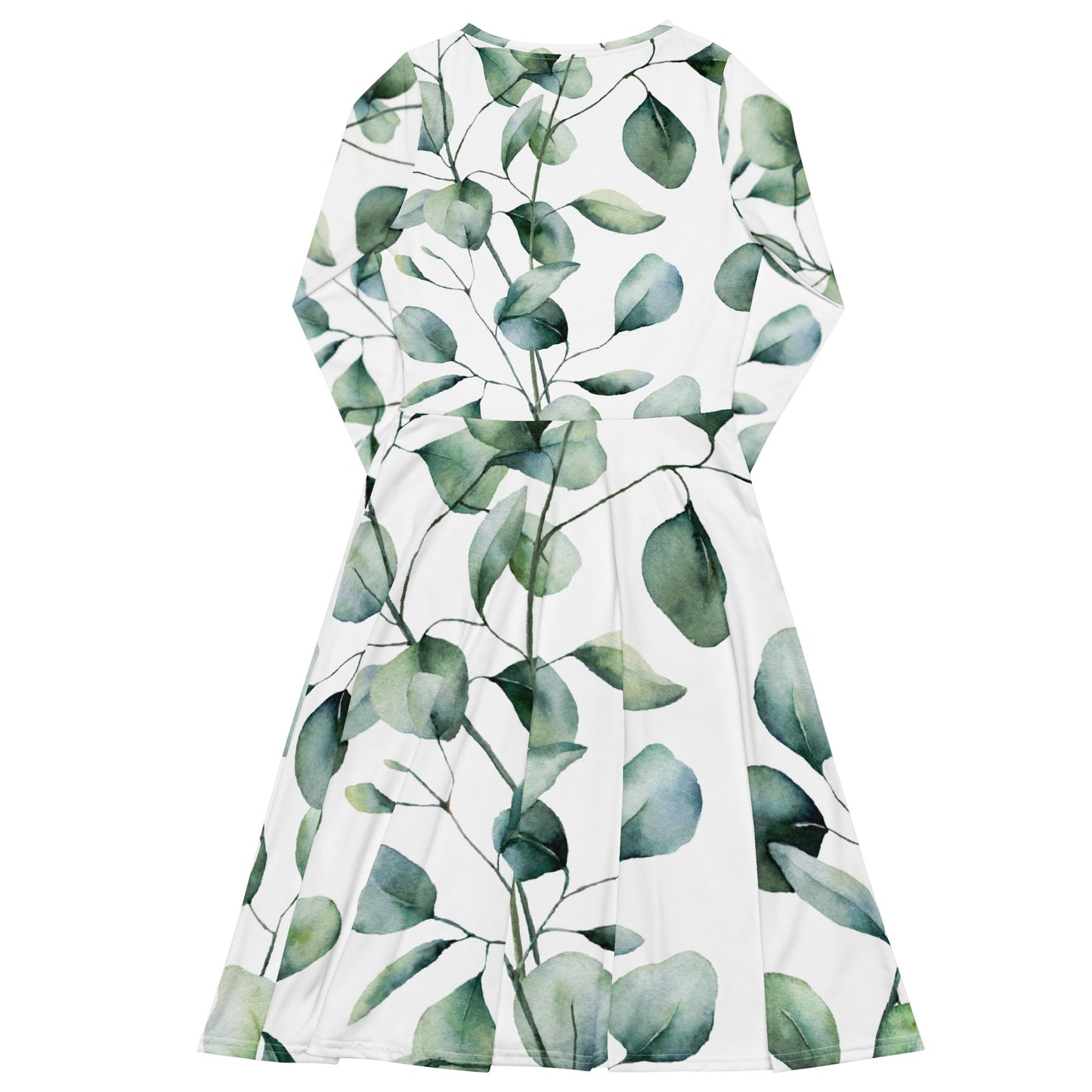 Langes Kleid mit „Blätter“-Muster