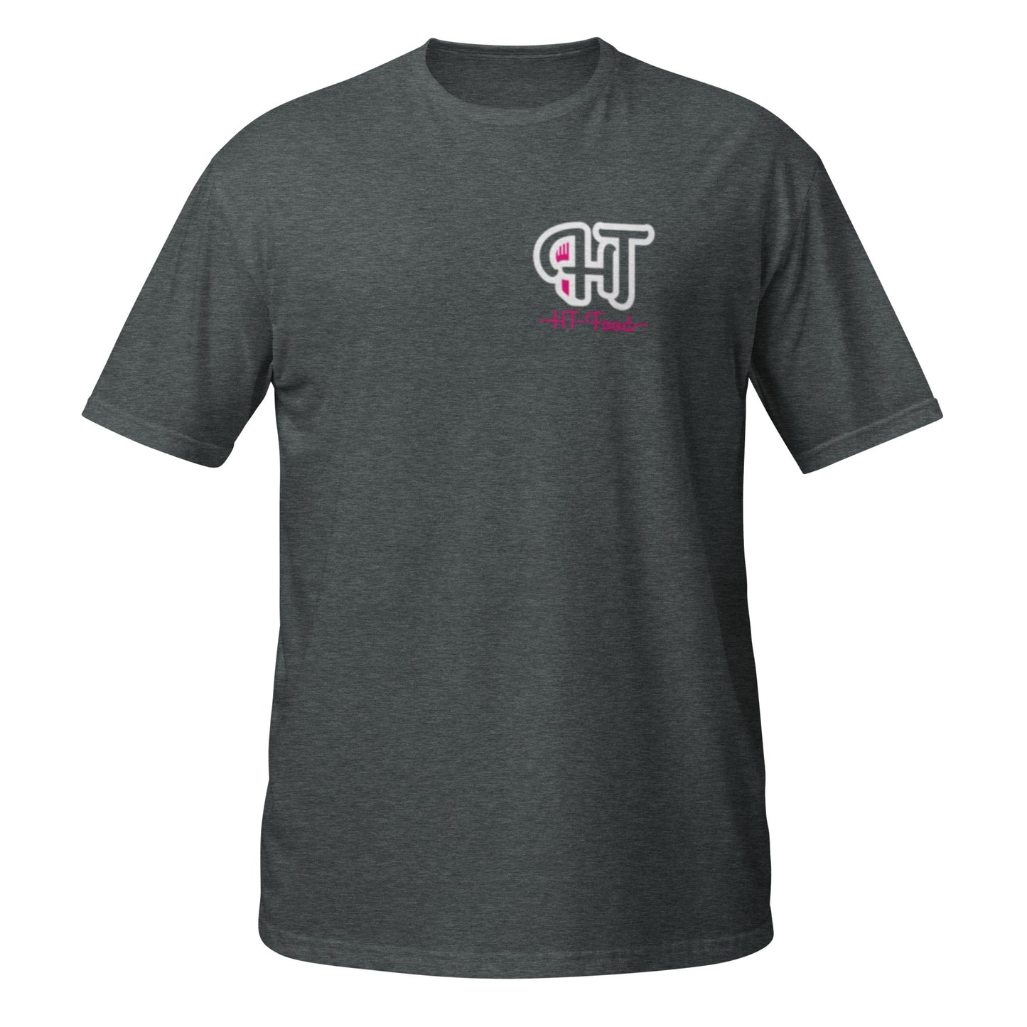 "HT Food" unisex t-paita (logo rinnassa ja selässä)