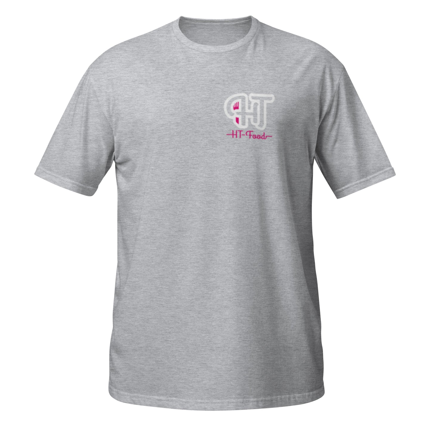 "HT Food" unisex t-paita (logo rinnassa ja selässä)