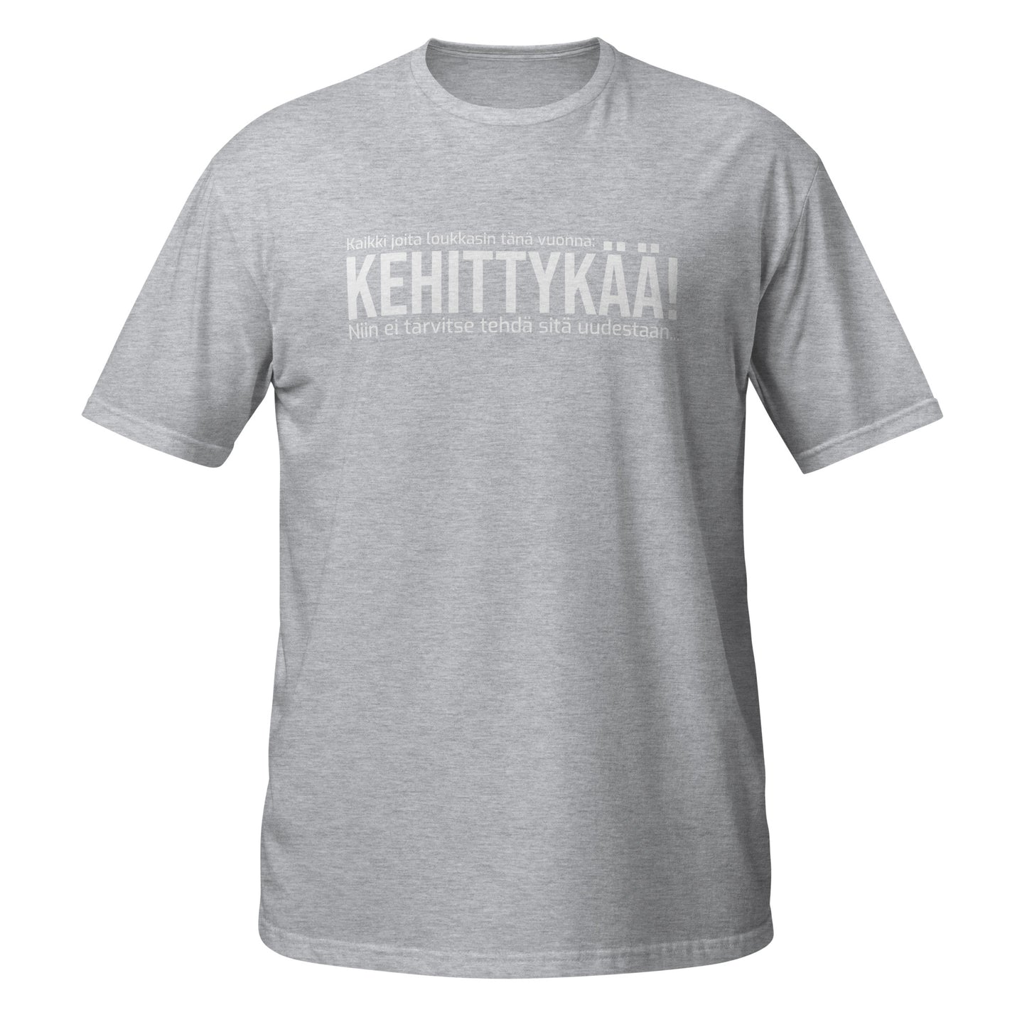"Kehittykää" unisex t-paita (Hanskakäsi)
