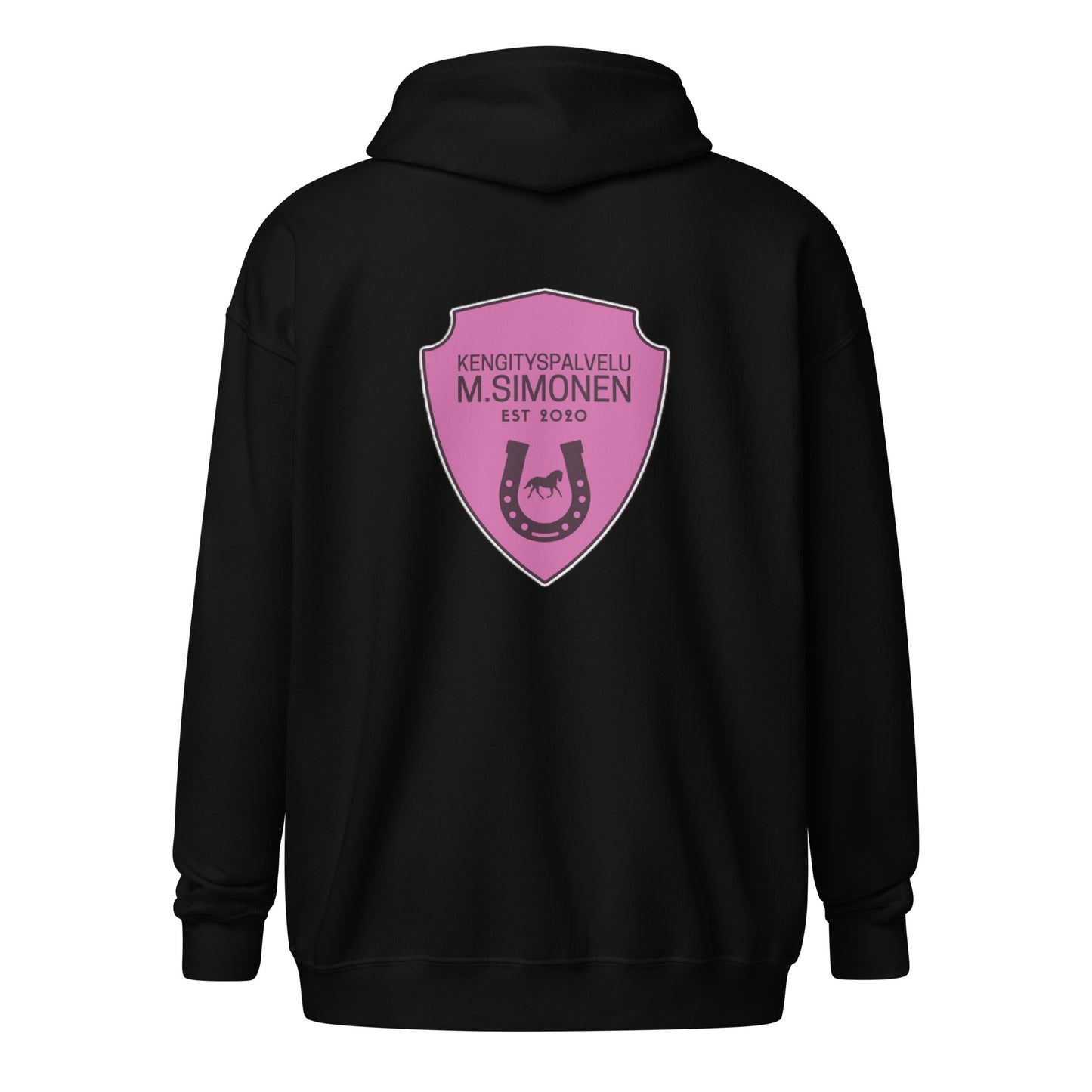"M.Simonen" hoodie with zipper (logo on chest and back)
