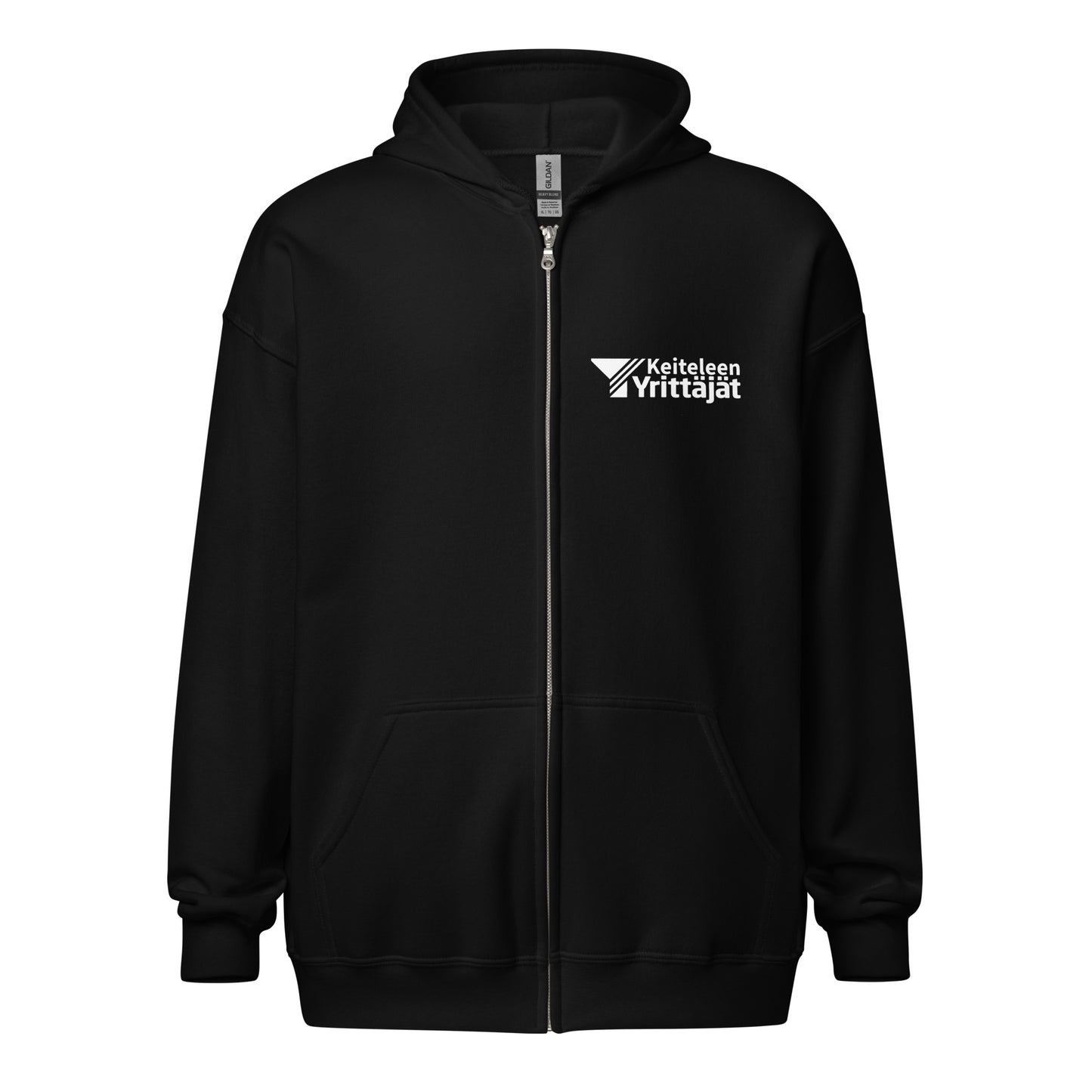 „Keiteleen Yrittäjät“ Kapuzenpullover mit Reißverschluss (Logo auf der Brust)