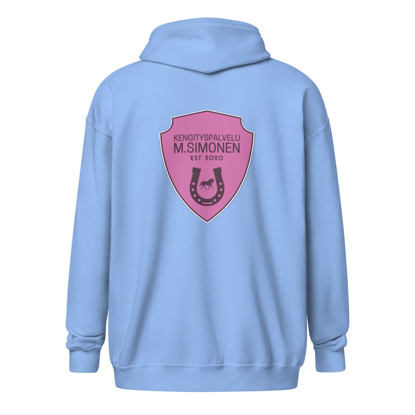 "M.Simonen" hoodie with zipper (logo on chest and back)