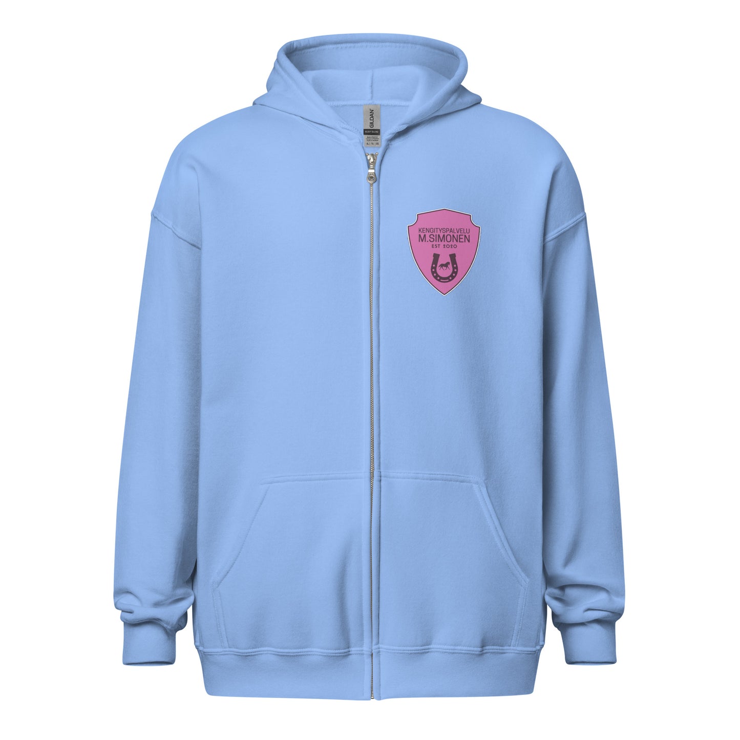 "M.Simonen" hoodie with zipper (logo on chest and back)