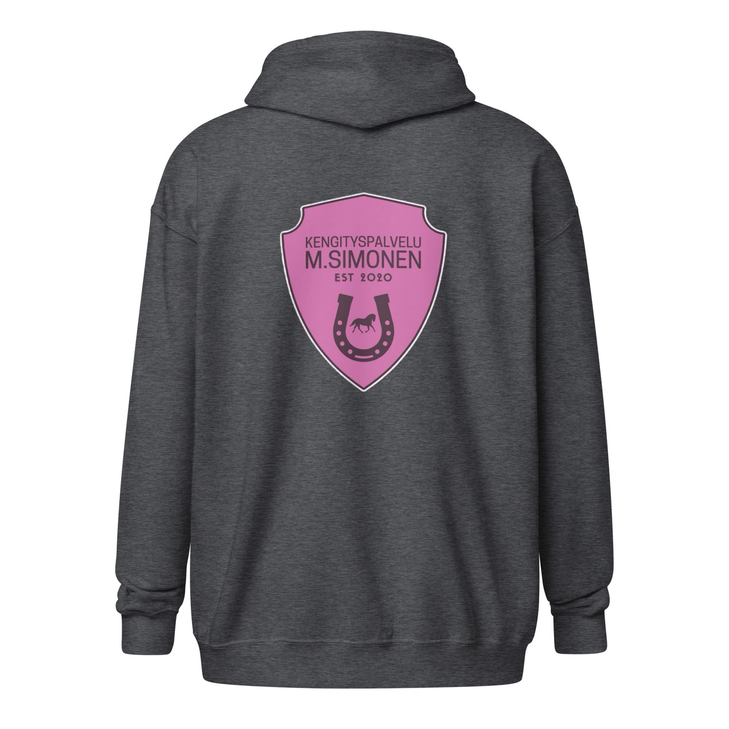 "M.Simonen" hoodie with zipper (logo on chest and back)