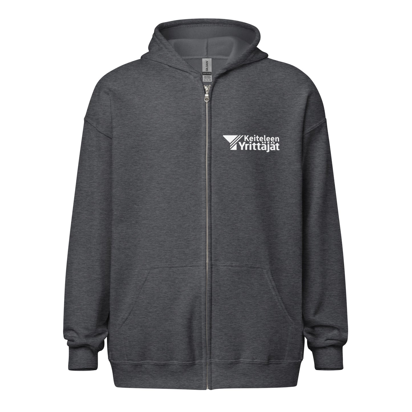 „Keiteleen Yrittäjät“ Kapuzenpullover mit Reißverschluss (Logo auf der Brust)