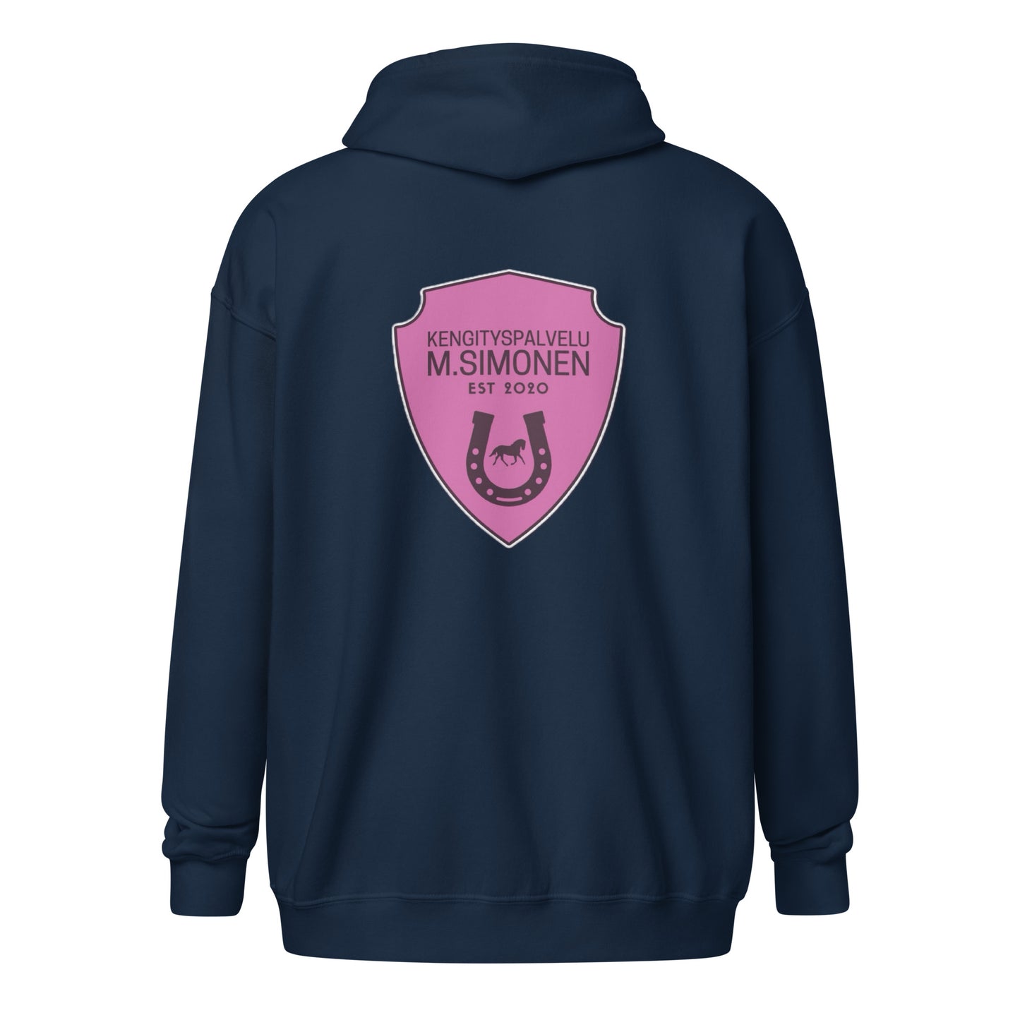 "M.Simonen" hoodie with zipper (logo on chest and back)