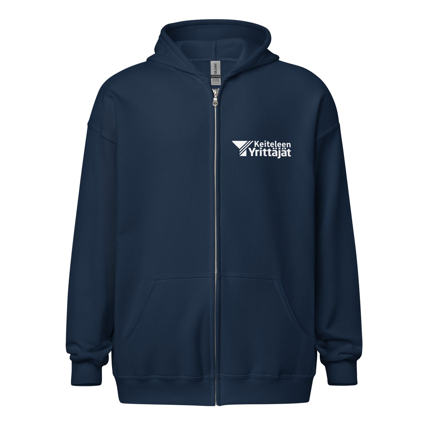 „Keiteleen Yrittäjät“ Kapuzenpullover mit Reißverschluss (Logo auf der Brust)