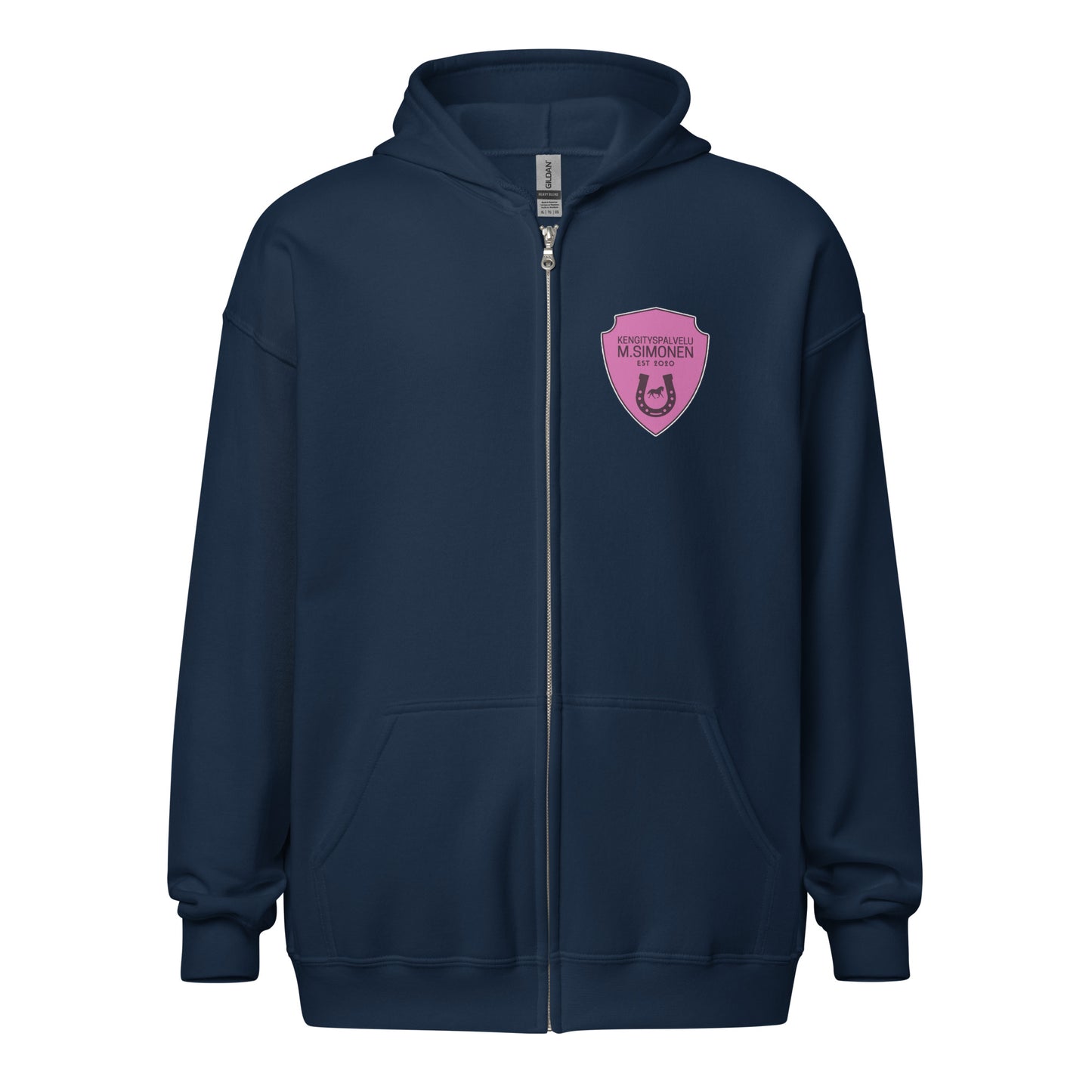 "M.Simonen" hoodie with zipper (logo on chest and back)