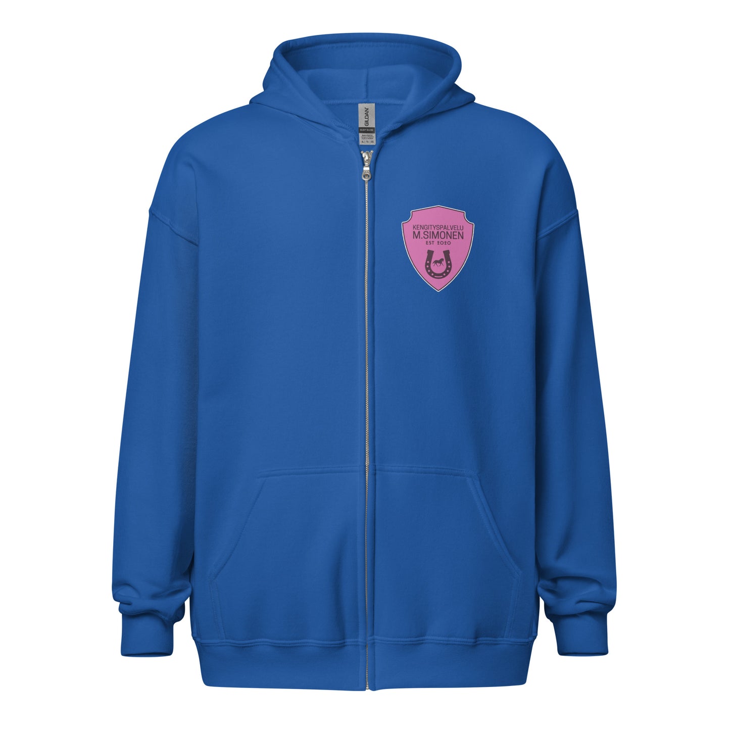 "M.Simonen" hoodie with zipper (logo on chest and back)