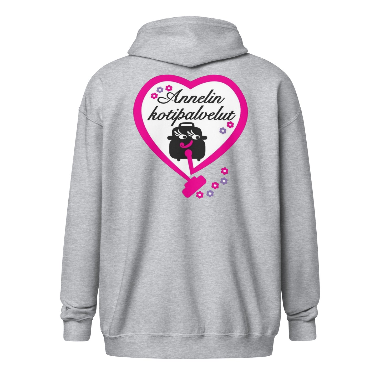 "Annelin Kotipalvelut" huppari vetoketjulla (logo selässä ja rinnassa)