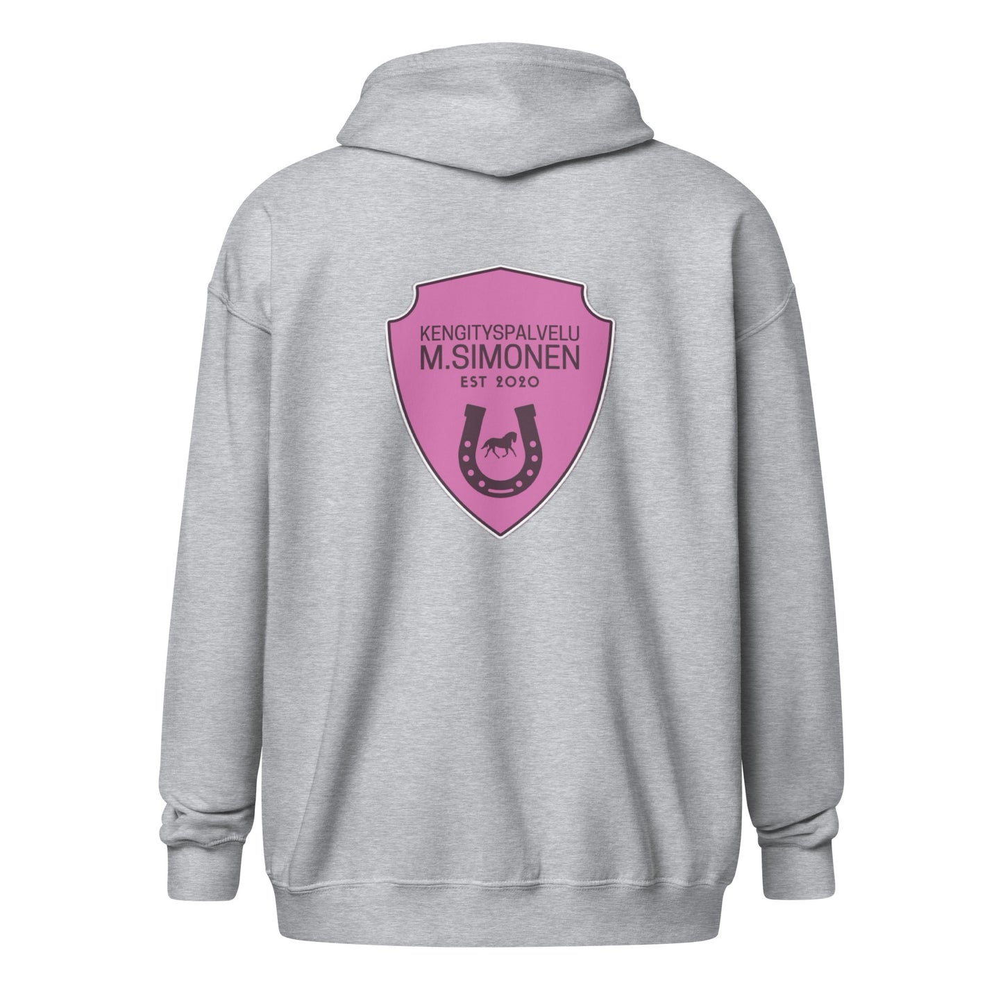 "M.Simonen" hoodie with zipper (logo on chest and back)
