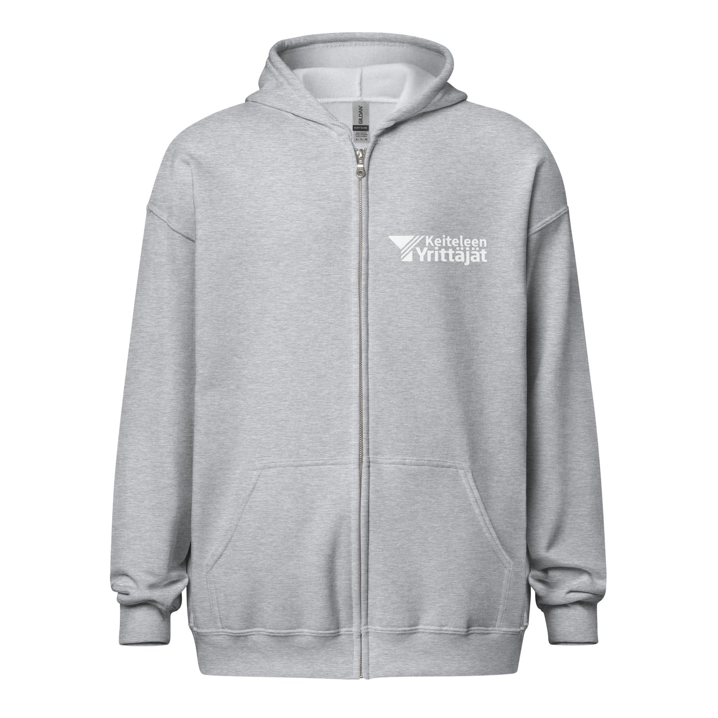„Keiteleen Yrittäjät“ Kapuzenpullover mit Reißverschluss (Logo auf der Brust)