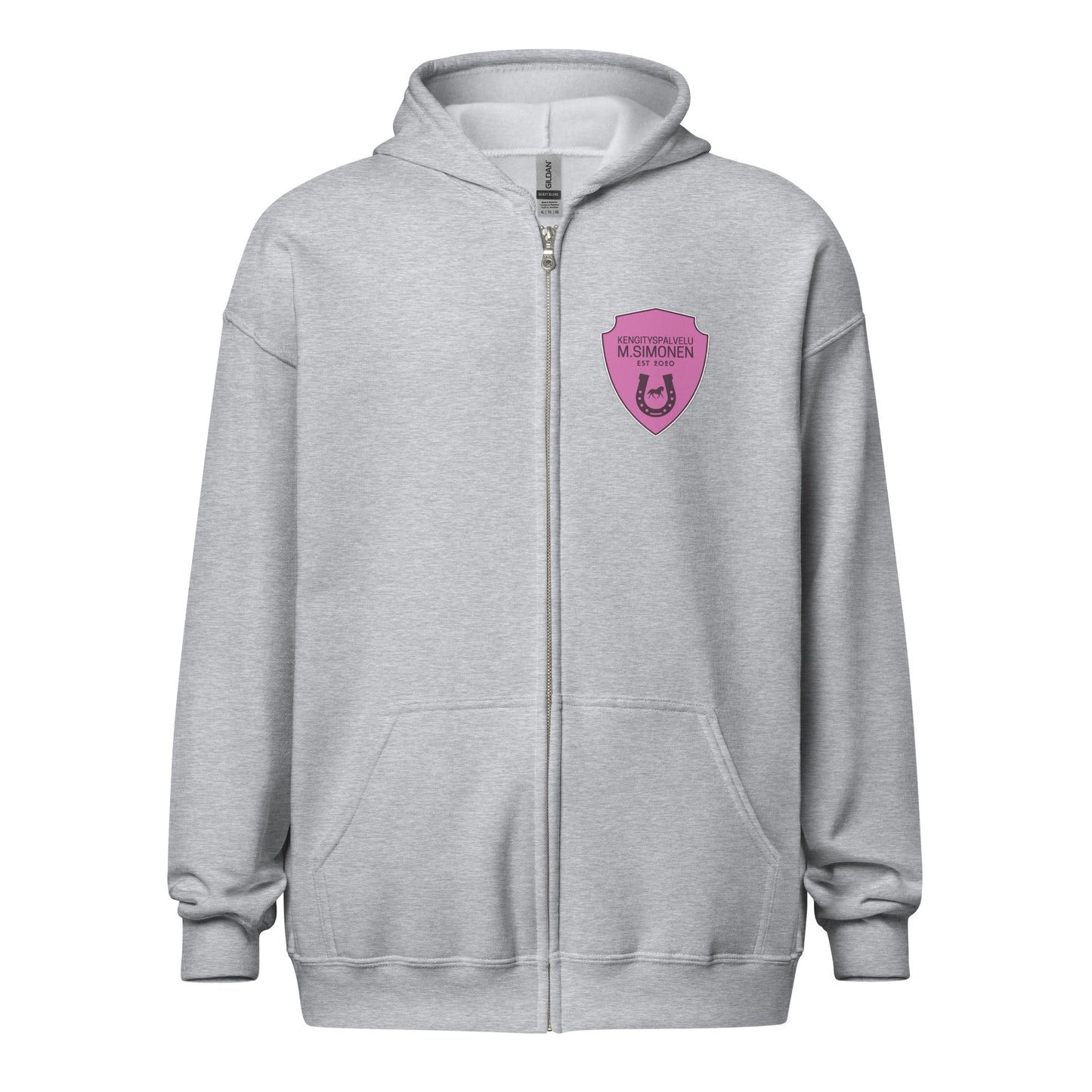 "M.Simonen" hoodie with zipper (logo on chest and back)