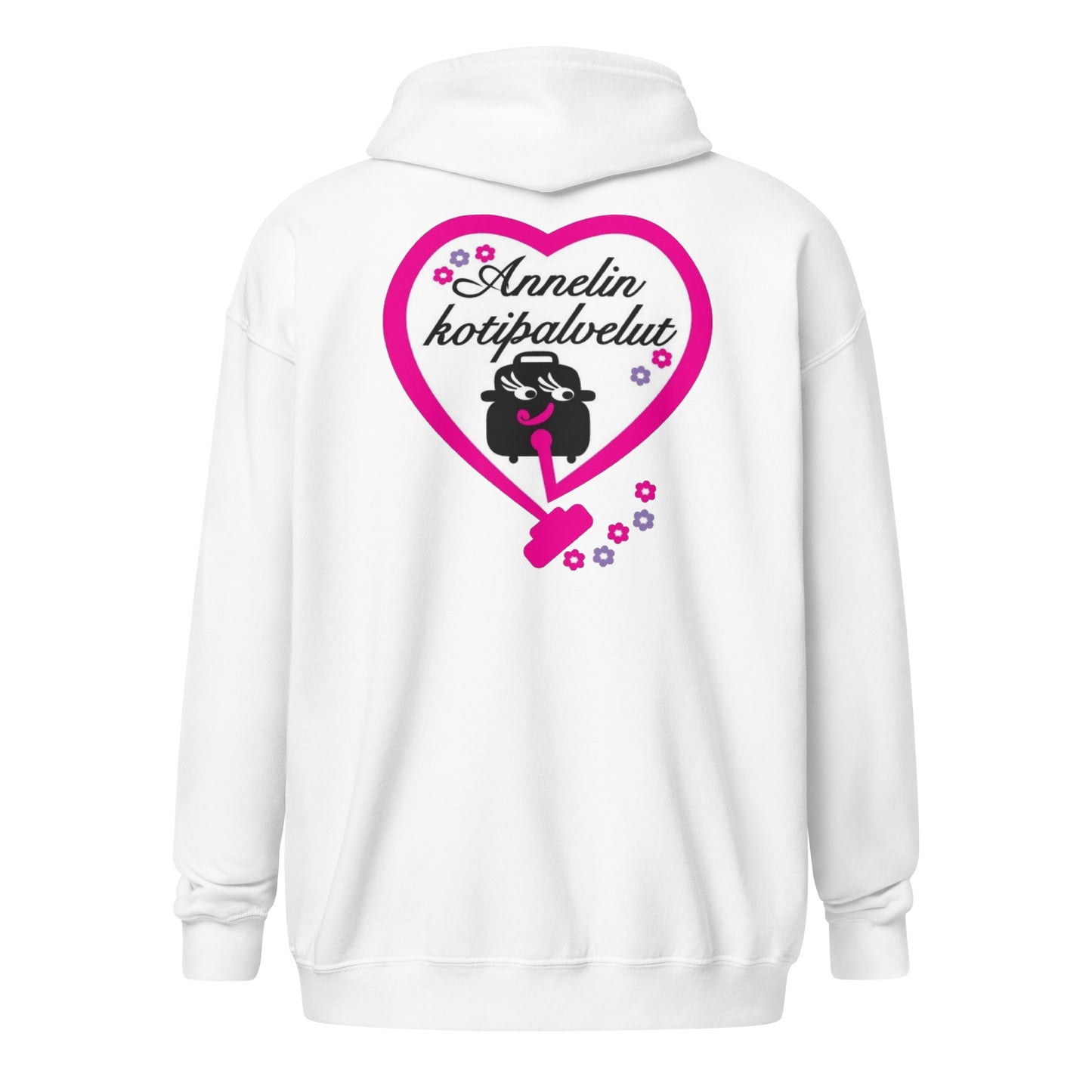 "Annelin Kotipalvelut" huppari vetoketjulla (logo selässä ja rinnassa)