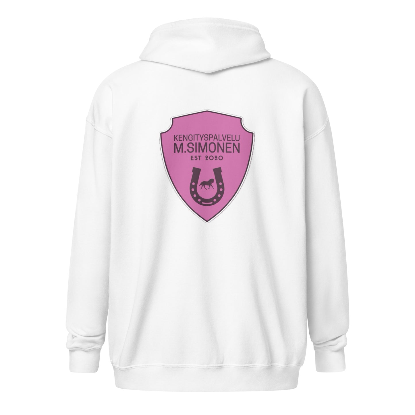 "M.Simonen" hoodie with zipper (logo on chest and back)