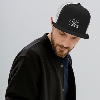 "POS AND PACK" trucker cap (black logo)