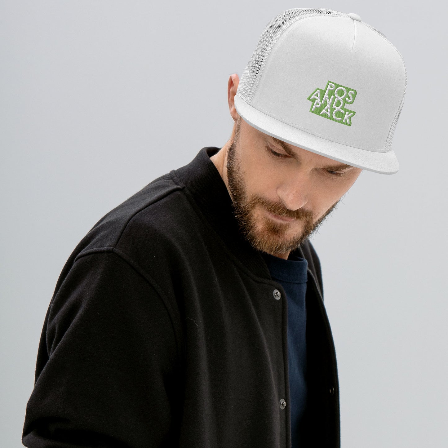 "POS AND PACK" trucker cap (green logo)