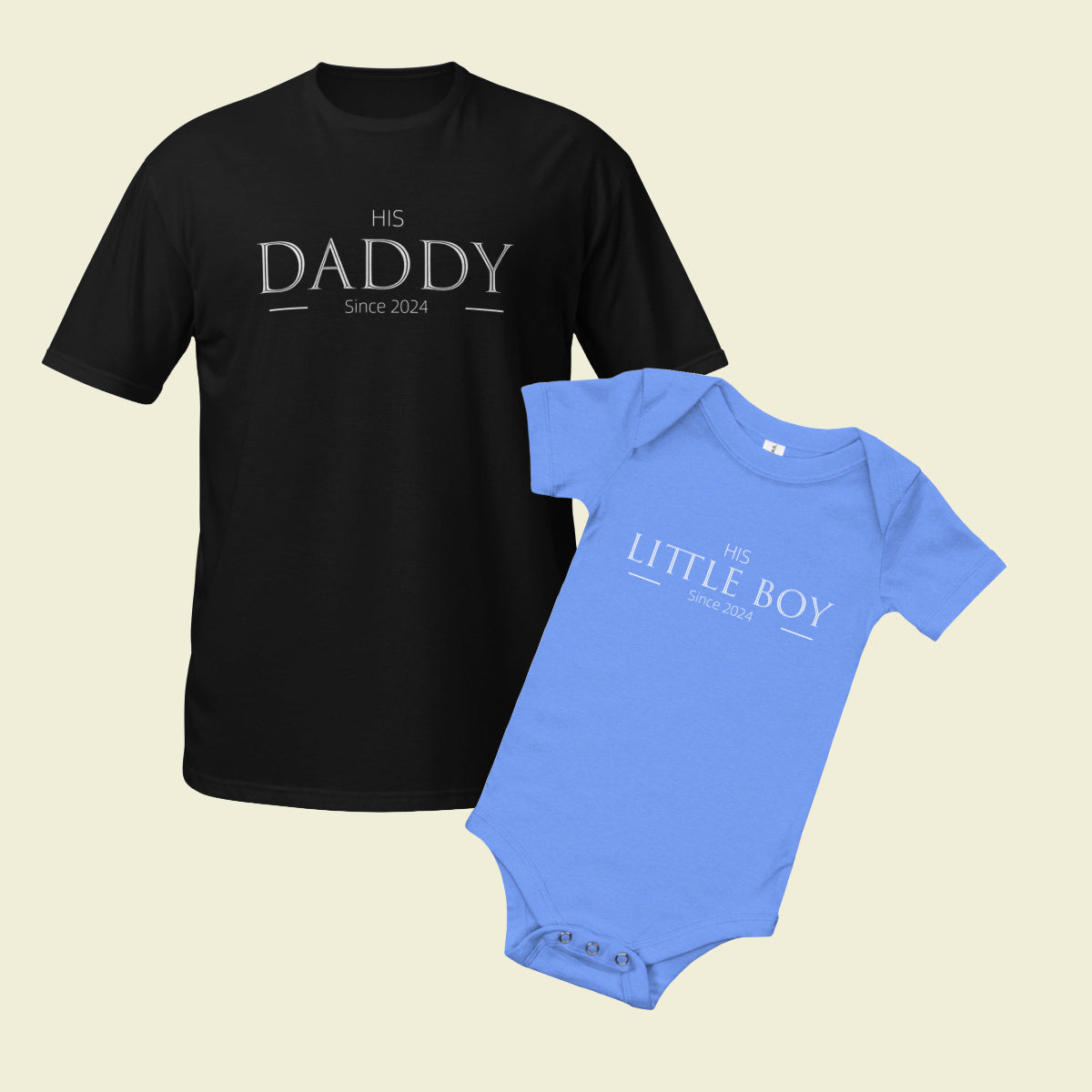 "His daddy/little boy" product package (t-shirt + body)