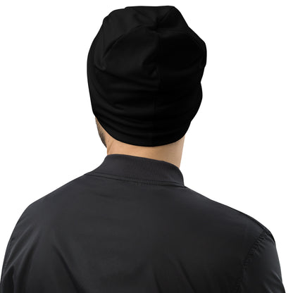 "Fatcock" thin tricot beanie, black