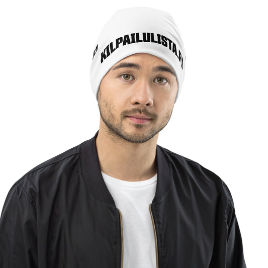 "Competition list" thin tricot beanie (three texts)