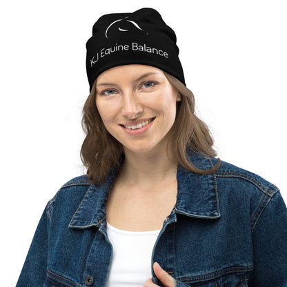 "KJ Equine" thin tricot beanie, black