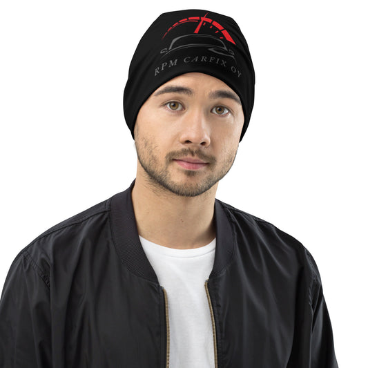 "RPM Carfix" thin tricot beanie, black