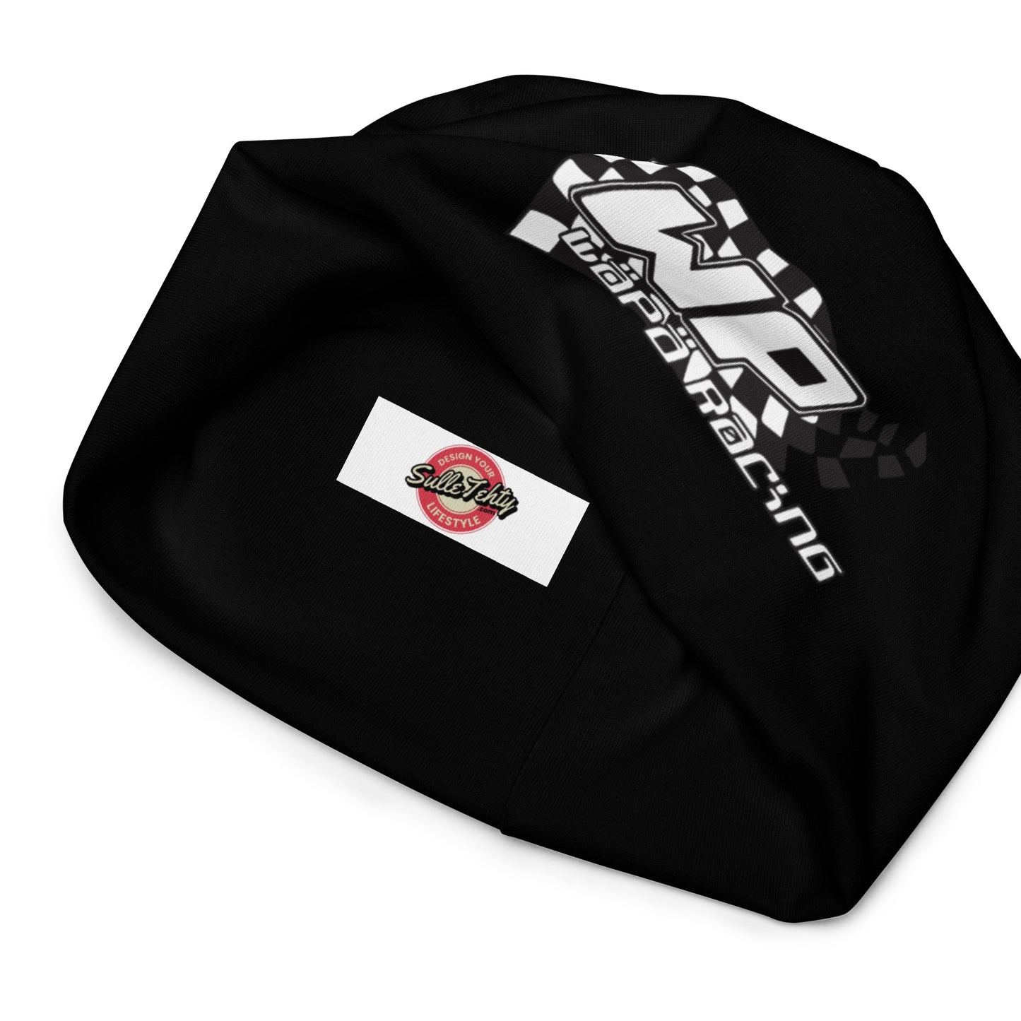 "Wäpä Racing" thin tricot beanie, white and black logo