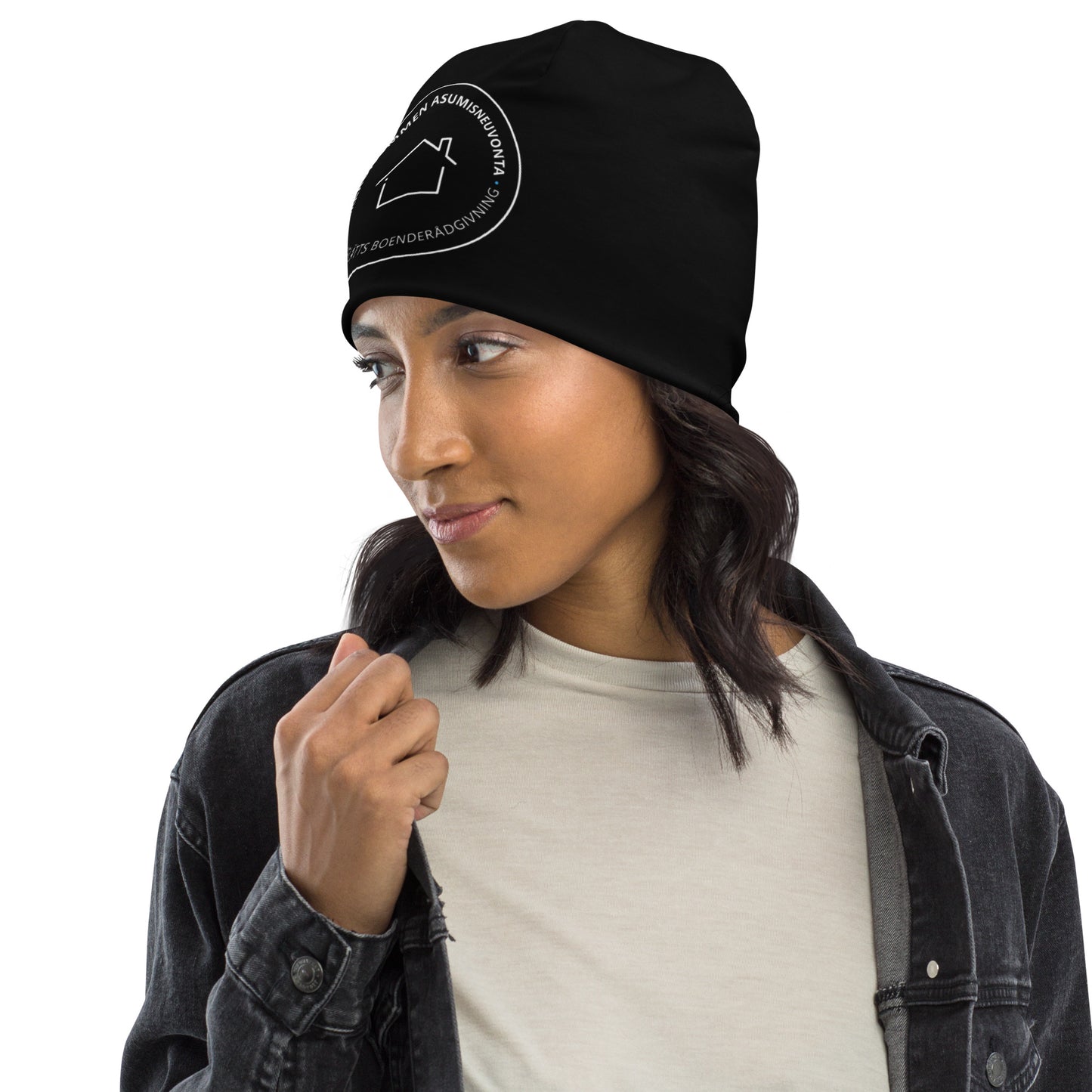 "Kirkkonummen Asumisunevonta" thin tricot beanie, black