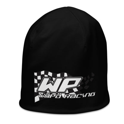 Dünne Trikotmütze „Wäpä Racing“, weiß-schwarzes Logo