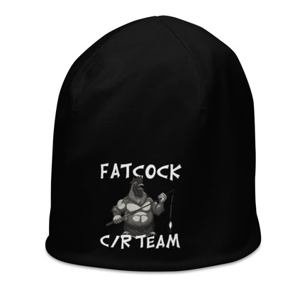 "Fatcock" thin tricot beanie, black