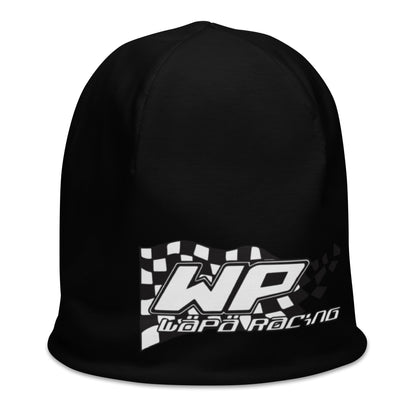 Dünne Trikotmütze „Wäpä Racing“, weiß-schwarzes Logo