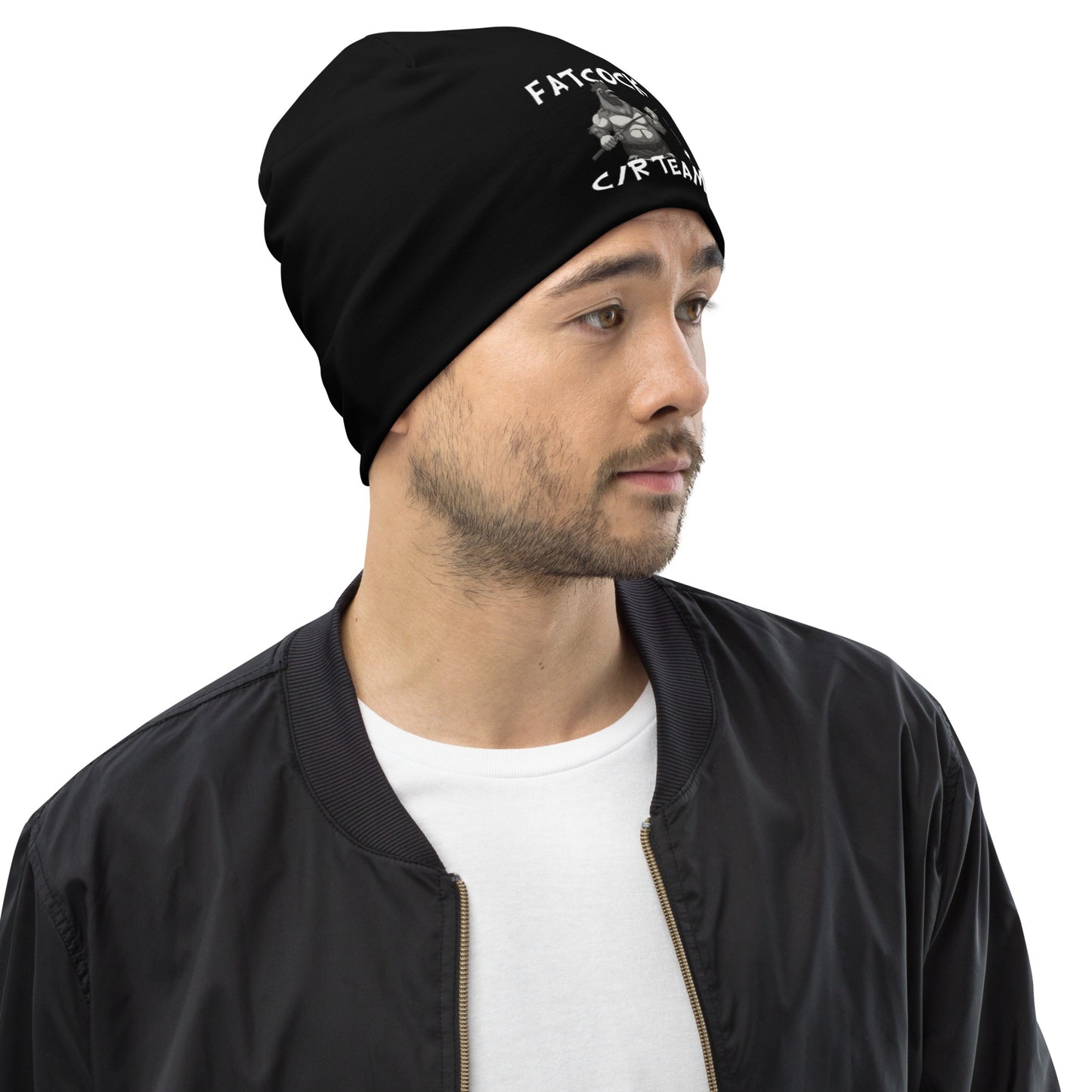 "Fatcock" thin tricot beanie, black