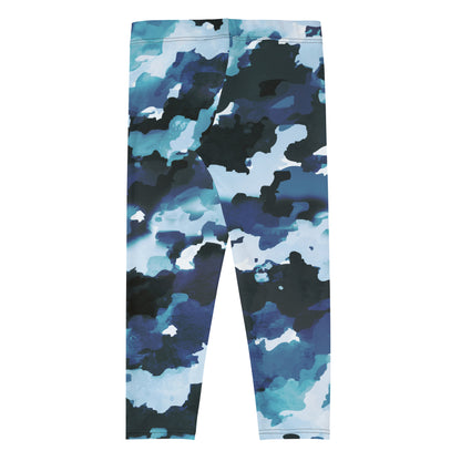 Capri-Leggings „Blau-Camouflage“.