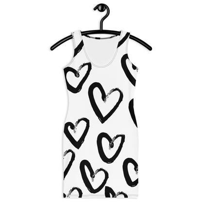 Kleid mit „Herz“-Muster