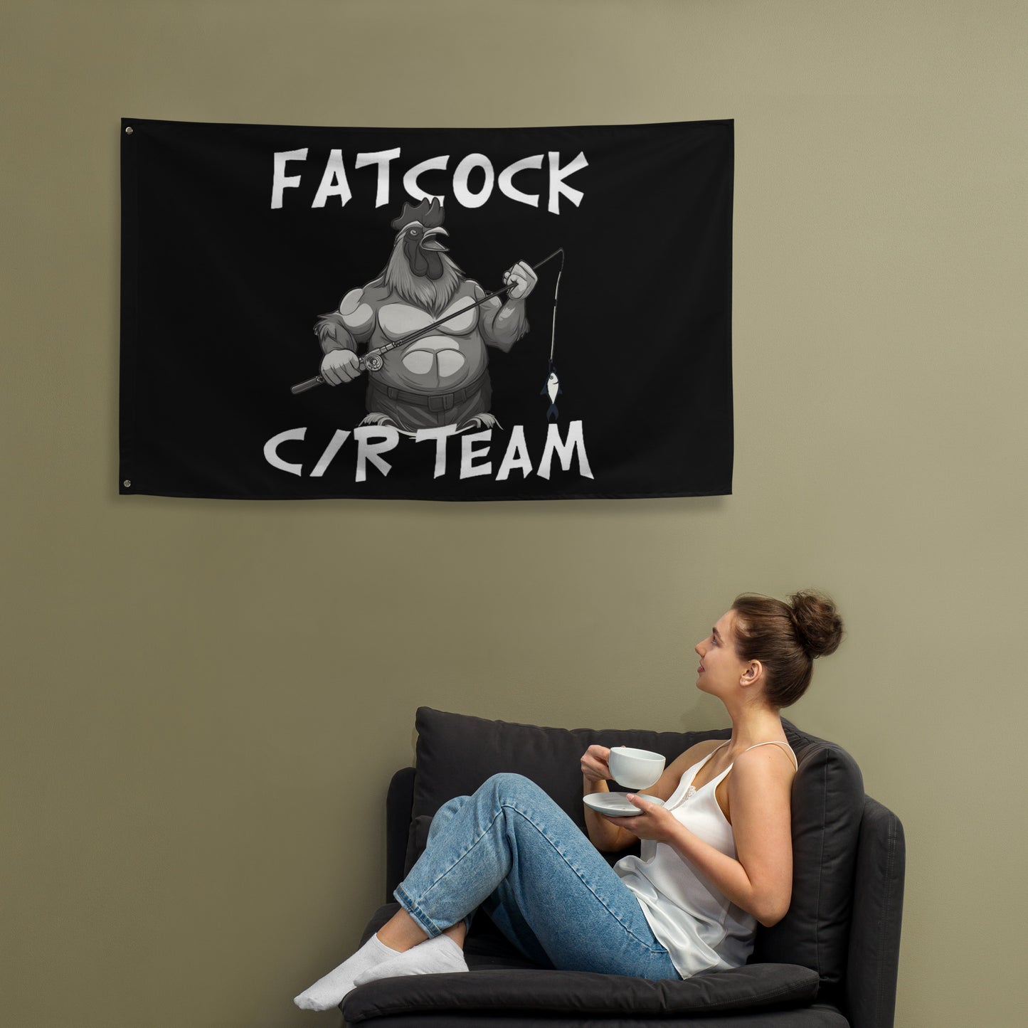 "Fatcock" wall flag