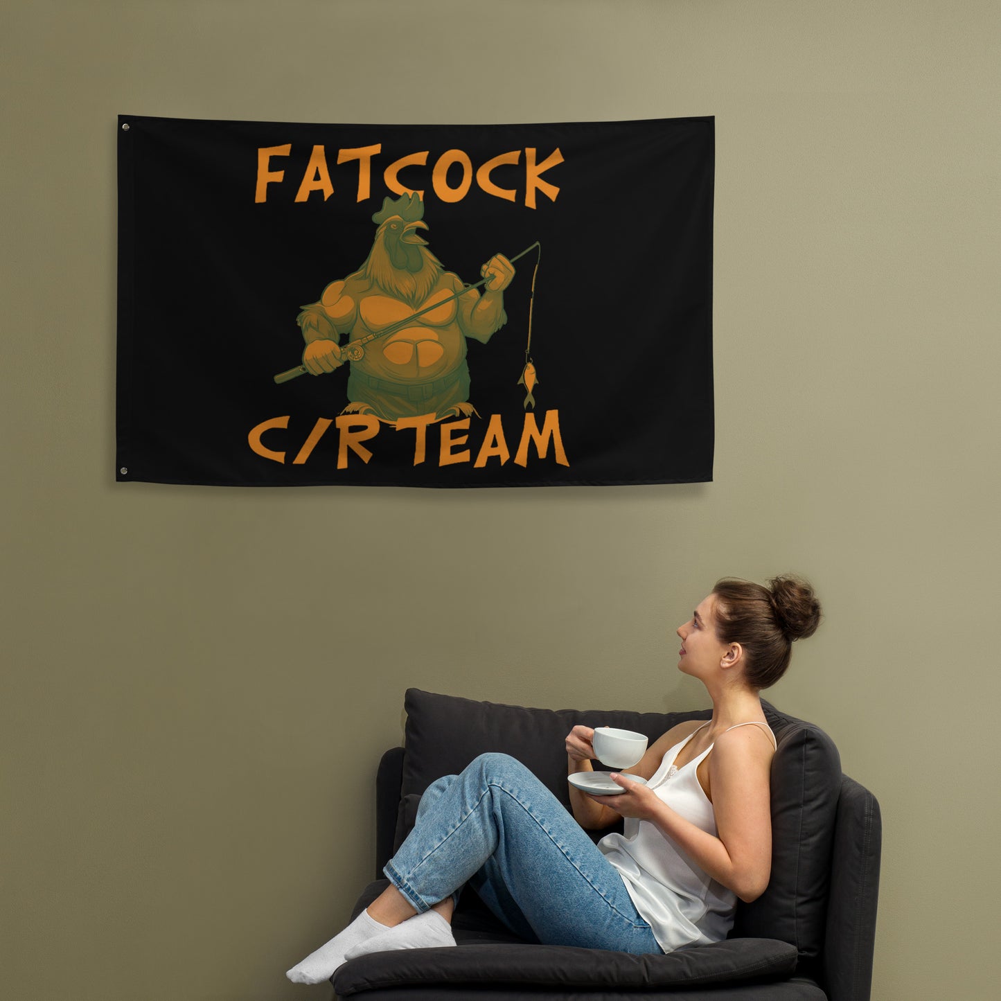 "Fatcock" seinälippu, jägerin värit