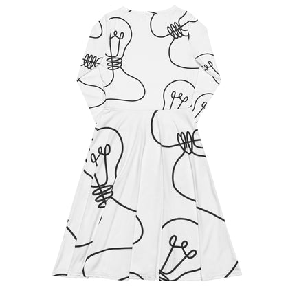 "Lamps" patterned long dress