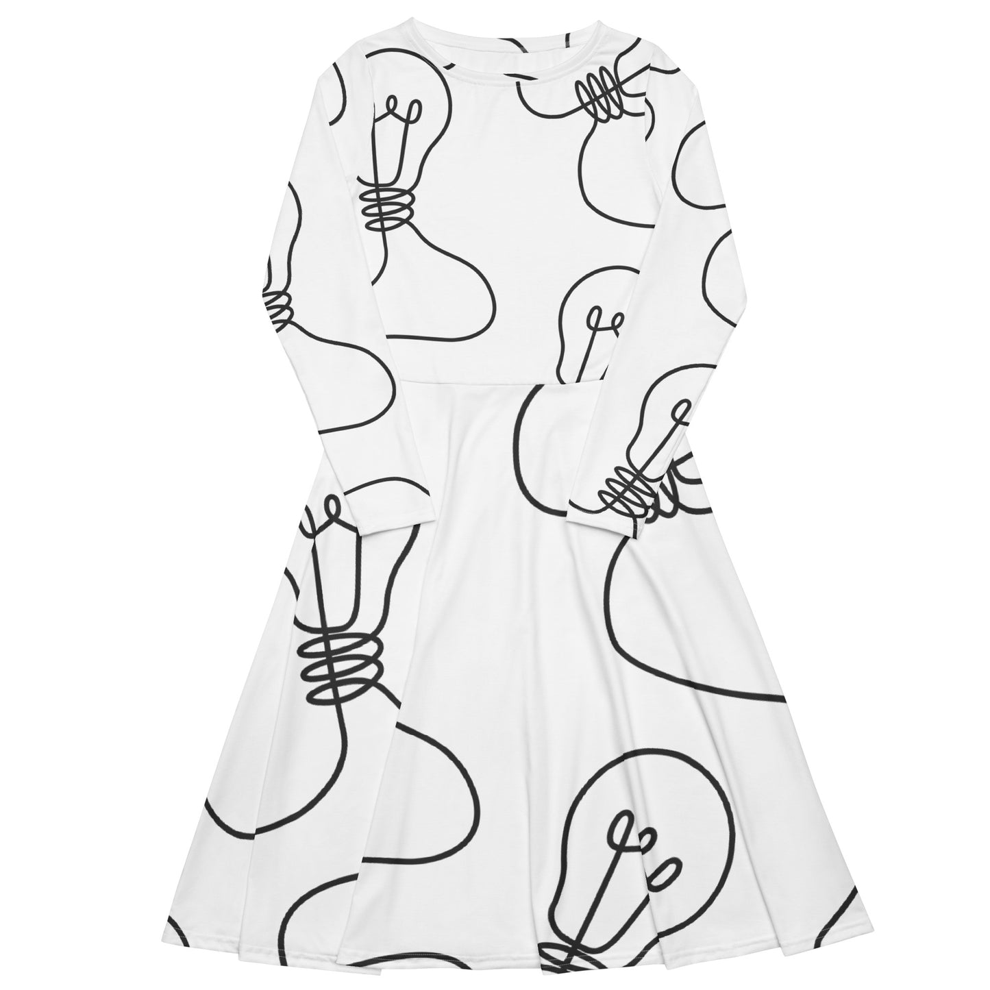"Lamps" patterned long dress