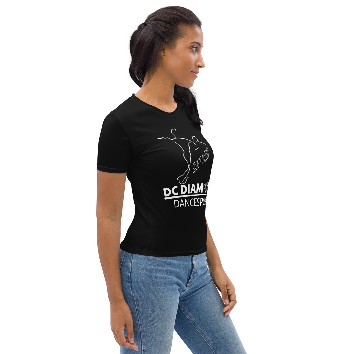 "DC Diamond" naisten kokoprintattu t-paita (logo edessä)