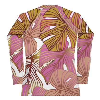 Damen-Langarmshirt mit „Leaves“-Muster