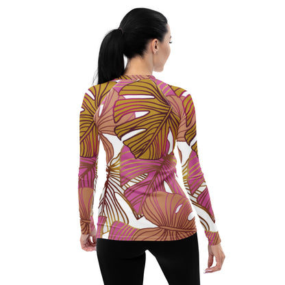 "Leaves" patterned women's long-sleeved shirt