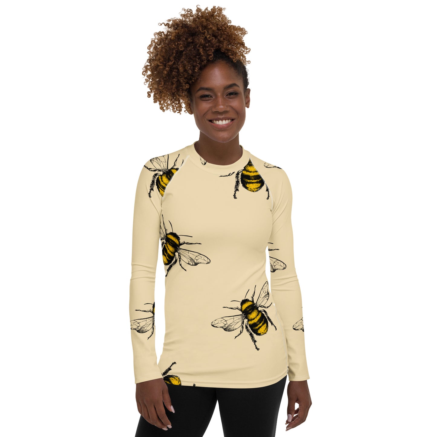 "Wasps" patterned women's long-sleeved shirt