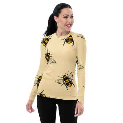 "Wasps" patterned women's long-sleeved shirt