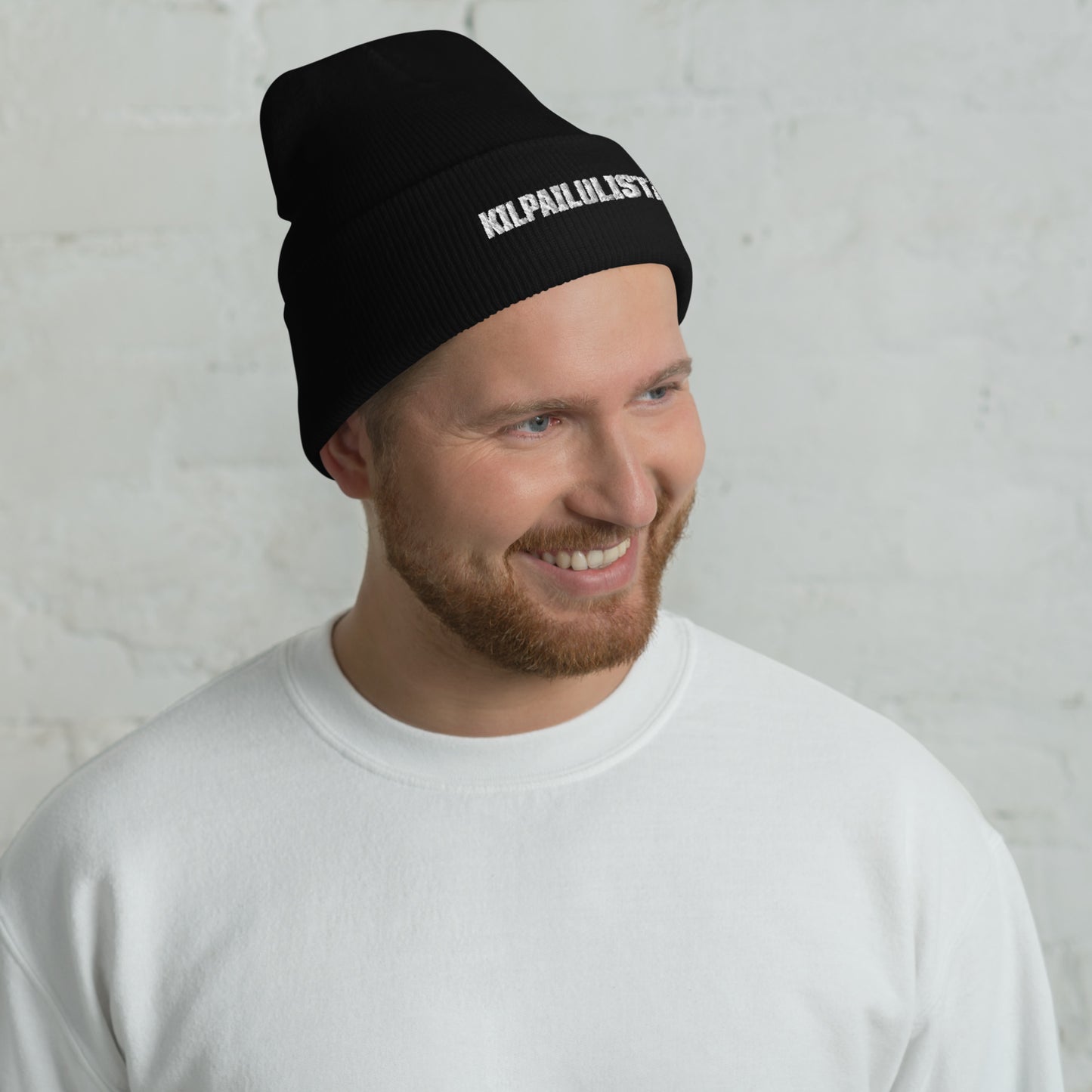 "Competition list" beanie with embroidery (white text)