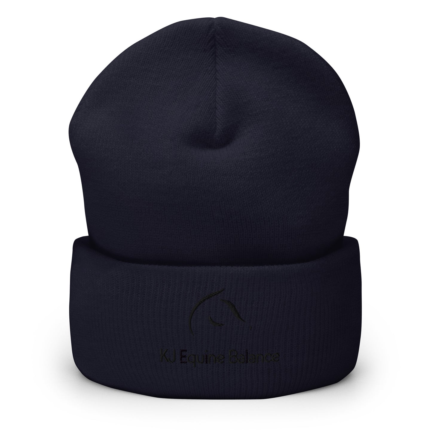 "KJ Equine" beanie with embroidery (black logo)