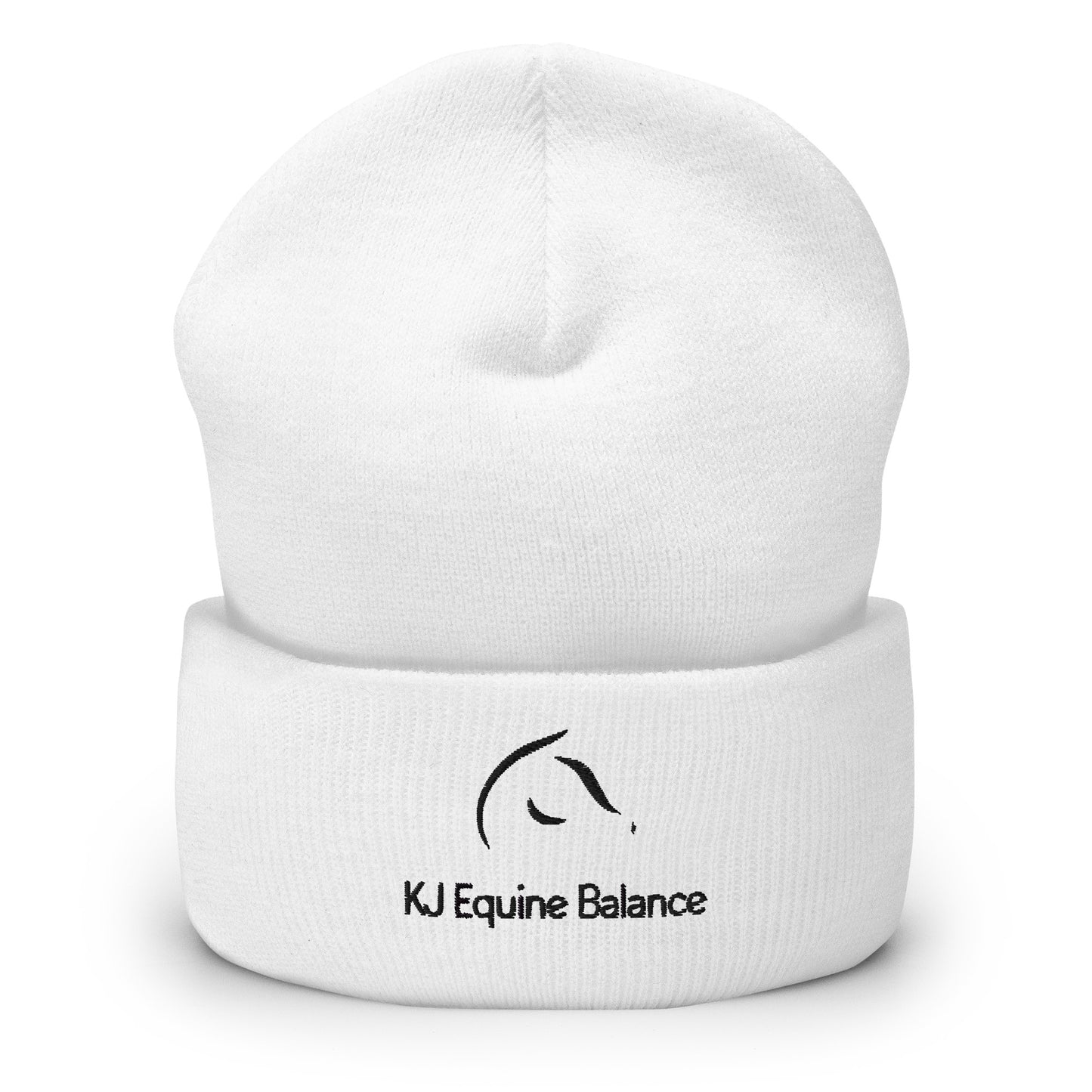 "KJ Equine" beanie with embroidery (black logo)