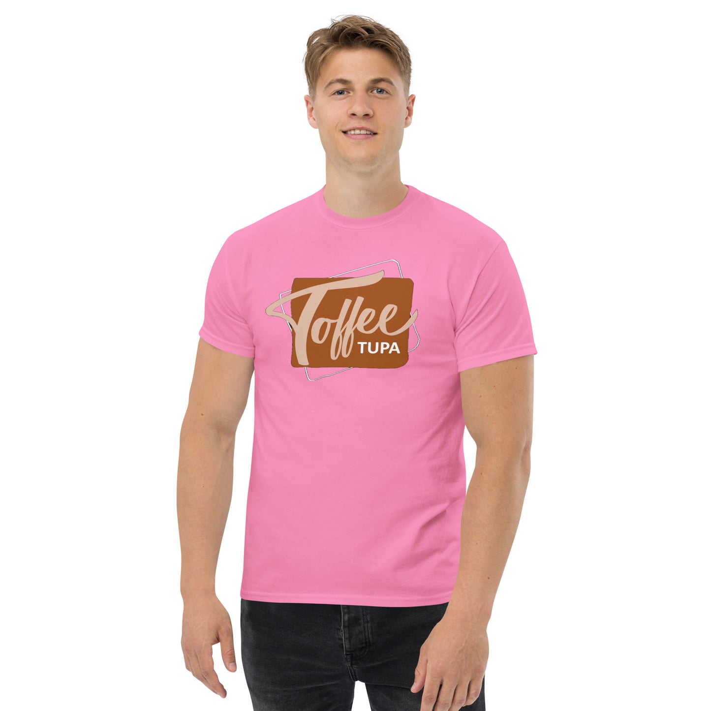 "Toffeetupa" classic t-paita, printtaus edessä