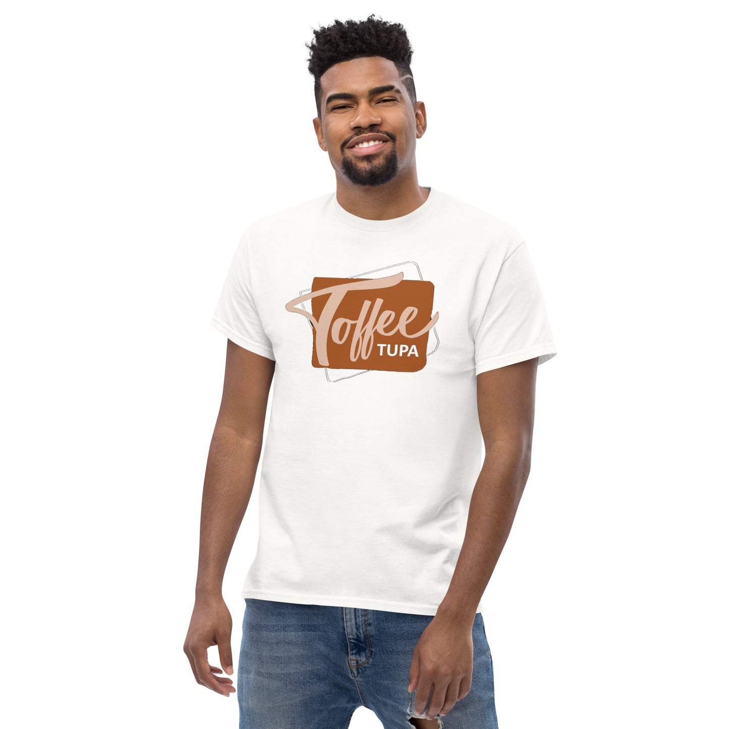 "Toffeetupa" classic t-paita, printtaus edessä