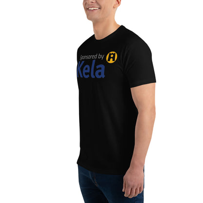 "Sponsored by Kela" men's t-shirt